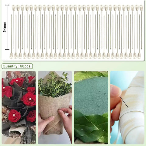 DIY Floral Arrangement Kit With Green Floral Tape And Floral Wire, Boutonniere Pins, floral supplies displayed with red roses.