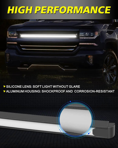 Grille LED Light Kit For Silverado 2014 2015 2016 2017 2018 Front Grill Accent Lights highlighting silicone lens