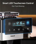 10 Cup Grind And Brew Coffee Maker Featuring A Sleek Touch Display, programmable control for easy brewing.