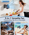 Rechargeable Clip On Fan 4000mAh With 100 Speed Touch Control LED Display 360 Degree Rotation Quiet Turbo Desk Fan USB