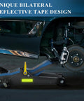 2.5 Ton Heavy Duty Hydraulic Floor Jack With Low Profile Design lifting car, reflective tape visible, blue gray color, garage use