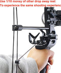 Close-up of hands holding a compound bow with Drop Away Arrow Rest for Compound Bow Upgrade Archery Rest Beefed Up Aluminum Alloy Build Wear Resistant Lightweight 0.19 Lb Black Finish Great for Hunting and Target Shooting Right Hand