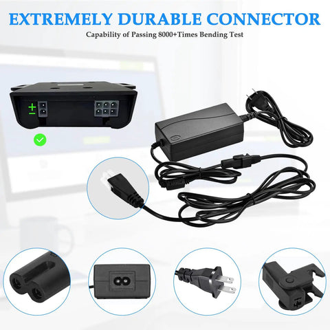 Adjustable Bed Base Must Have Power Supply Kit Replacement For Ergo Extend Sealy Ease And Serta New Generation Bed Bases With 3 Piece Switching Unit DC 29V 2A Adapter Cord Charger Includes AC Cable, shown with power adapter and AC cables