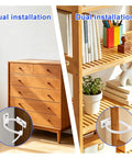 Gotta Secure Your Home Space Fast With This Eight Piece Anti Tip Furniture Anchor Kit featuring dual installation on dressers and shelves.