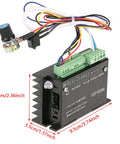 High Speed DC Brushless Motor Controller For 48V 500W Spindle Driver with analog speed regulation, wires, and potentiometer