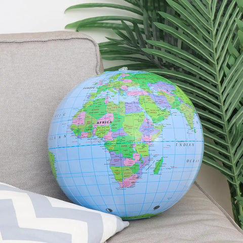 12 Inch Inflatable Globe Ball For Kids Learning Education A Fun Classroom Geography Teaching Toy With Labeled Continents Countries Rivers Oceans