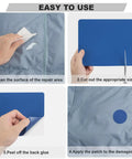 Steps to use 8 Pack Nylon Repair Patches Self Adhesive 7.87 By 5.9 Inch Waterproof Fabric Patches for clothing repair