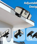 Installed Beefy Three Head Solar Motion Sensor Flood Light Outdoor Waterproof 3000 Lumen 156 LED Security Spotlight For Patio Garage Yard Entryways Solar Powered 2 Pack Black on roof corner.