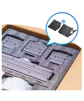Quick Change Accessory For 3D Printers No Sweat Module Swap Mount parts in packaging with foam insert, steel brackets for Snapmaker A350 A250 F350