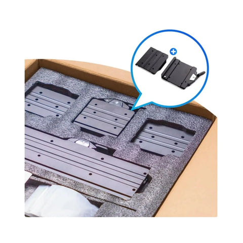 Quick Change Accessory For 3D Printers No Sweat Module Swap Mount parts in packaging with foam insert, steel brackets for Snapmaker A350 A250 F350