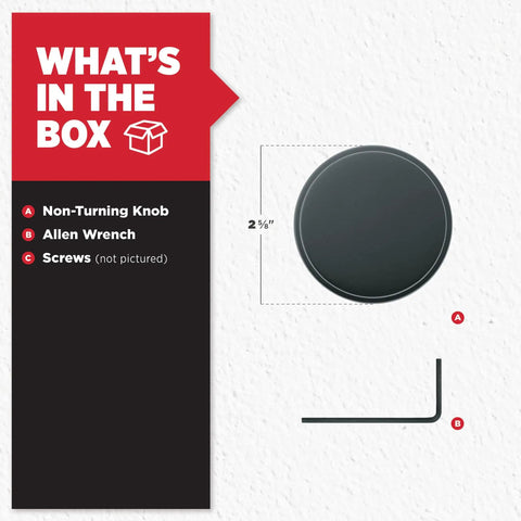 Pismo Matte Black Dummy Door Knob For Interior Doors Single Sided Pull Handle With Included Allen Wrench
