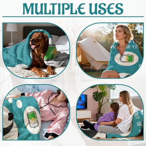Ultra Soft Fiber Panda Throw Blanket 59x51 Inch All Season Cozy On The Go Napping Companion with Multiple Uses for Home, Travel