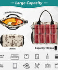 Western Cowboys Desert Insulated Lunch Bag For Men And Women All Day Chill On The Go Lunch Box Leakproof Cooler Tote with fruits and cans