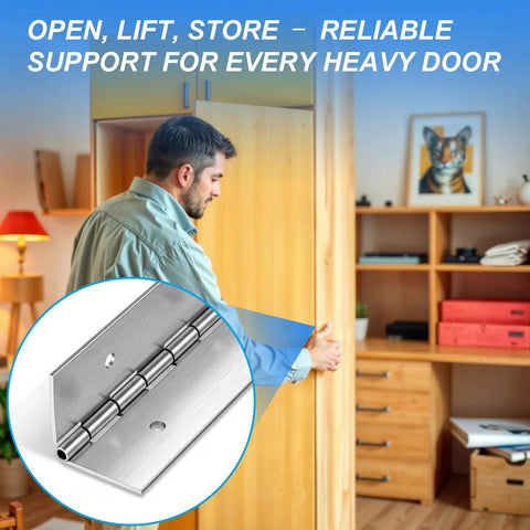Heavy Hitter 30 Inch Piano Hinge 4 Pack 304 Stainless Steel Continuous Hinge For Large Cabinet And Industrial Storage Equipment Door Woodworking Projects used on heavy cabinet door.