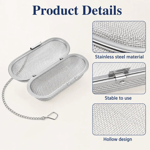 No Sweat Stainless Steel Ultrasonic Cleaner Baskets With Heavy Duty Locking Clips For Quick Watch Jewelry And Tool Washing. Stainless steel mesh design.