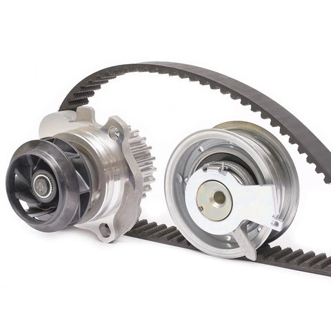 Close-up of Beefy 8M Timing Belt With 632mm Circumference And 20mm Width, 79 Teeth, paired with industrial pulleys.