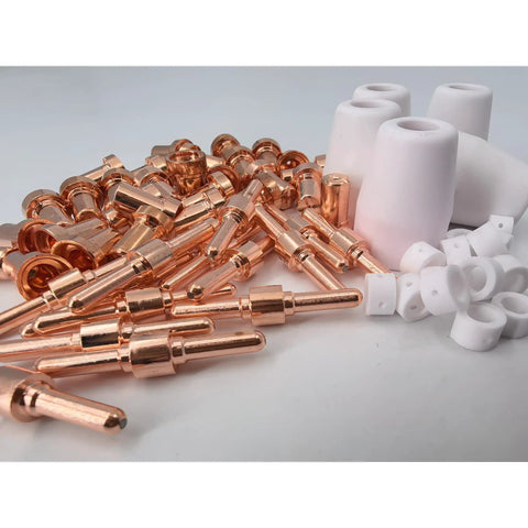 66 Piece Plasma Cutter Consumables Kit For PT 31 JG 40 LG 40 Torches With 15 Electrodes, 30 Nozzles, 5 Shield Cups in view