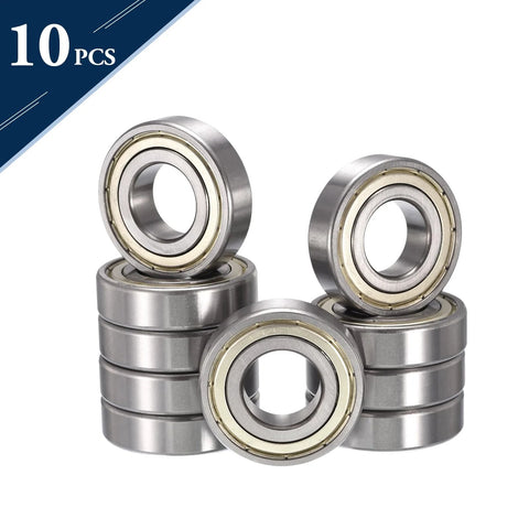 HiPicco 1604ZZ deep groove ball bearing, chrome steel, double shield, 3/8 in ID x 7/8 in OD, 10 pcs