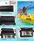 Four-step guide to using 2 Pack Waterproof Fanny Packs For Women And Men With IPX8 Submersible Dry Pouch Belt Bag while kayaking