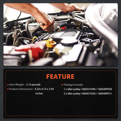 Mechanic working on engine with Idler Pulley Kit Replacement For Toyota 4Runner Tacoma Tundra 4L V6 1GRFE 2003 To 2015