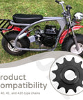 Twelve Tooth Five Eighth Inch Bore C Type Jackshaft Sprocket For Forty, Forty One And Four Twenty Chain shown with compatible mower