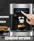 Barista Grade Semi Automatic Espresso Machine With 1350W 20 Bar High Pressure 1.6L Boiler Steam Milk Frother Home Coffee Maker For Rich Espresso Easy Clean Perfect Gift For Coffee Lovers, front view brewing espresso.