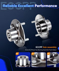 Rear Wheel Bearing And Hub Assembly For 2000 2006 Sentra Wheel Hub Bearings 512303 Replacement shown in detailed views.