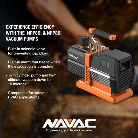 Professional Grade Smart Vacuum Pump For HVAC Systems Featuring Built In Digital Micron Gauge And 6 Cfm Flow Rate With Two Year Warranty For Total No Sweat Operation