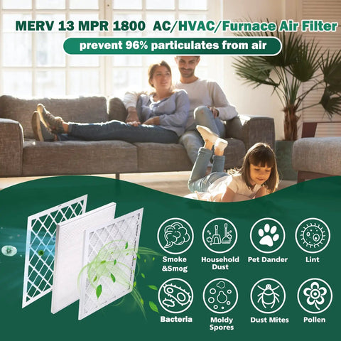Keep Your Home Air Fresh With This 20x20x1 Inches MERV 13 MPR 1800 Deep Pleated Furnace And AC Filter Nine Pack With Reusable ABS Frame