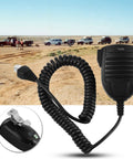 Two Way Radio Shoulder Speaker Mic With PTT Button And Mic Hanger For Portable Radios Hands Free Communications Belt Clip