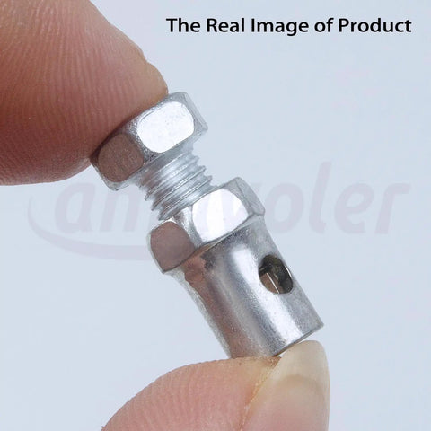 Close-up of Universal Clutch Brake Throttle Cable Ends And Stops One Eighth Inch Cable Clamps Lock Repair Kit component