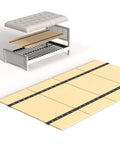 Hella Sturdy Folding Box Spring, Heavy Duty Wooden Mattress Foundation with reinforced slats, 60 by 30 inches for bed support.