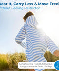 Child wearing Ultra Soft Turkish Cotton Kids Bathrobe And Hooded Towel Poncho With Zip Up, Terry Lining And Pockets on beach