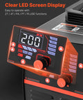 Close-up of digital controls on 3 In 1 Plasma Cutter Welder Combo For Home Shop 50 Amp Plasma 200 Amp TIG MMA Dual Voltage