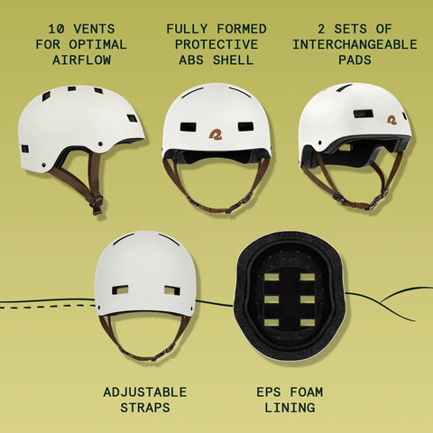 Dakota Adult Bike And Skate Helmet For Daily Commutes And All Action Sports, ABS Shell, EPS Foam, Ventilation, Matte Eggshell