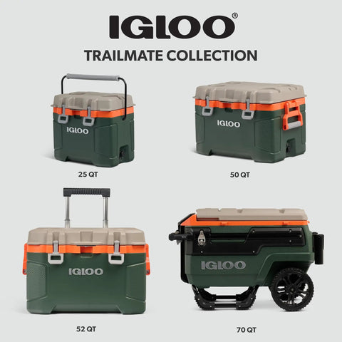 Heavy Duty 25 Quart Insulated Cooler Box With Thick Foam Walls For Serious Ice Retention Made In Usa displayed among other sizes.