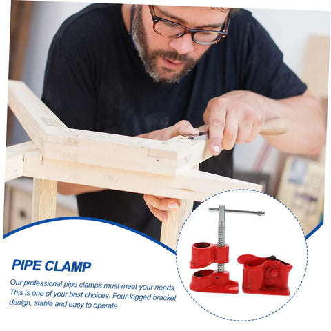 Built Tough Woodworking Pipe Clamp Set Half Inch Quick Release Cast Iron Clamps 2 Piece Kit for Woodworking and Glue Ups