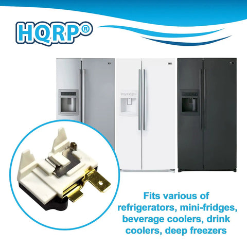 Must Have 4.7 Ohm PTC Start Relay Kit For Mini Fridges And Beer And Wine Coolers, relay shown with refrigerators