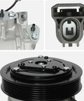 Heavy Duty AC Compressor With Clutch For Sweet Summer Cooling And Rock Solid Reliability Engineered For Smooth Highway Cruising close-up view of clutch assembly and pulley