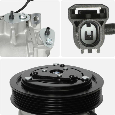 Heavy Duty AC Compressor With Clutch For Sweet Summer Cooling And Rock Solid Reliability Engineered For Smooth Highway Cruising close-up view of clutch assembly and pulley