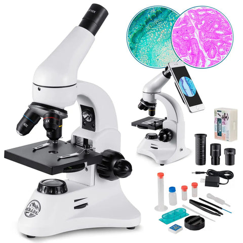 100X To 2000X Educational Compound Microscope For Adults And Kids With 12 Magnification Options With Accessories And Prepared Slides
