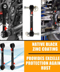 Adjustable front sway-bar quick disconnects for Jeep TJ/XJ, black zinc-coated suspension links (2-pack).