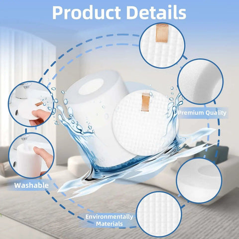 4 Pack 3.7 Inch High Replacement Base Pre-Motor Foam Filters For Shark IQ Robot Vacuum, washable and premium quality details