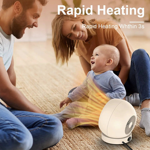 Portable Desk Space Heater 600W Energy Efficient Indoor Use Quiet Safe for Home and Office with family, UL Certified