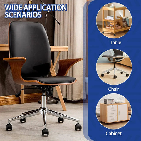 Office chair with 4 Piece 2 Inch Nylon Caster Wheels With M8 Threaded Swivel Stem, usage scenarios for table, chair, cabinet