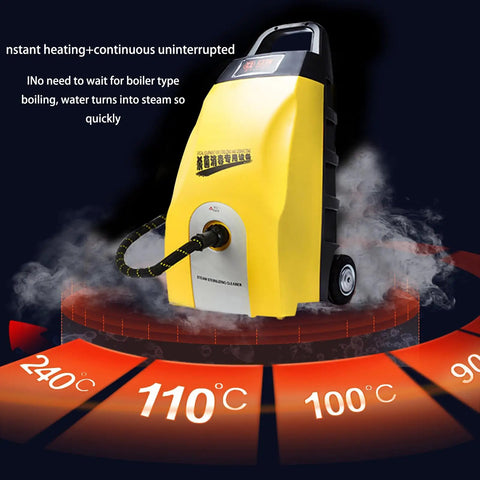 Badass 3000W Steam Cleaner With 3.5L Tank And Quick 40 Second Heat Up With steam output gauge and hose.