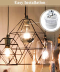 Two Pack E26 Medium Base Ceramic Light Socket With 6 Inch Prewired Lead And White Shade Ring UL Listed in pendant lamps
