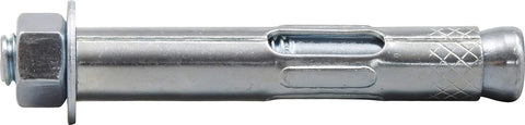 Hex Head Sleeve Anchor 1/2 Inch By 3 Inch Zinc Plated from 12 Pack, Expansion Type Fastener For Concrete And Masonry Use, side view.