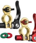 Beefy Brass Battery Terminal Connectors Kit, 1 Pair With M8 x 25mm Bolt, Quick Release Cable Ends, Anti Corrosion Pad