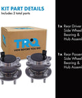 Two-Piece Rear Wheel Bearing And Hub Assembly Set, DIY Friendly, for Ford C-Max, Escape and Lincoln MKC, 2013-2019 models.